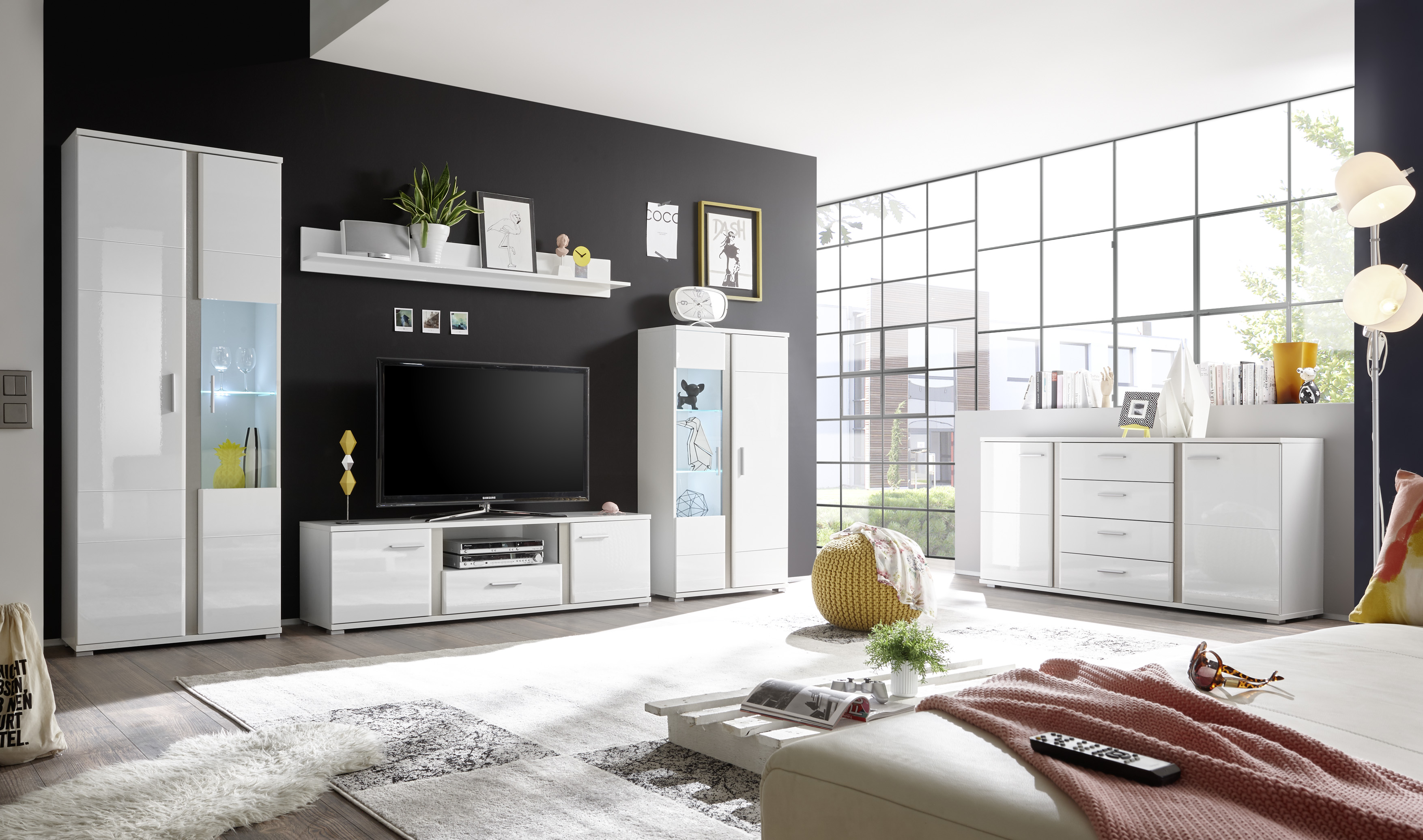 133036+BW Quebec 7062-0105-000_Quebec Anbauwand 3+Sideboard Wei Milieu_89-023-13, 44-023-13